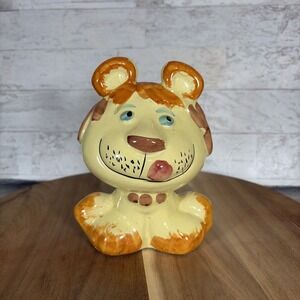 Vintage Italian Ceramic Lion Piggy Bank Mid Century Pottery Made In Italy 72/4